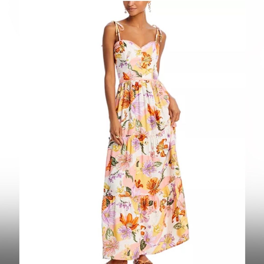 Agua Bendita Suzie Vitreo Floral V Neck Dress